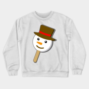 christmas snowman bubble gum eye ice cream on green Crewneck Sweatshirt